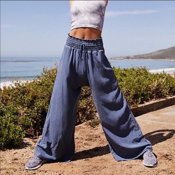 Free People Pants - Free People Movement Mia Blue Wide Leg Pants XS